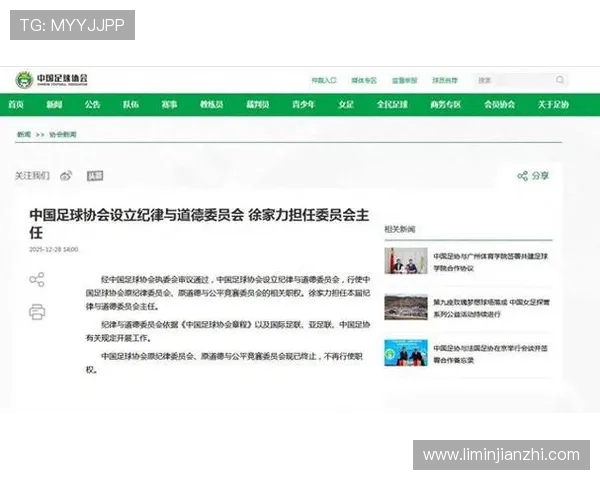 足协成立纪律与道德委员会 徐家力出任委员会主任推动体育道德建设